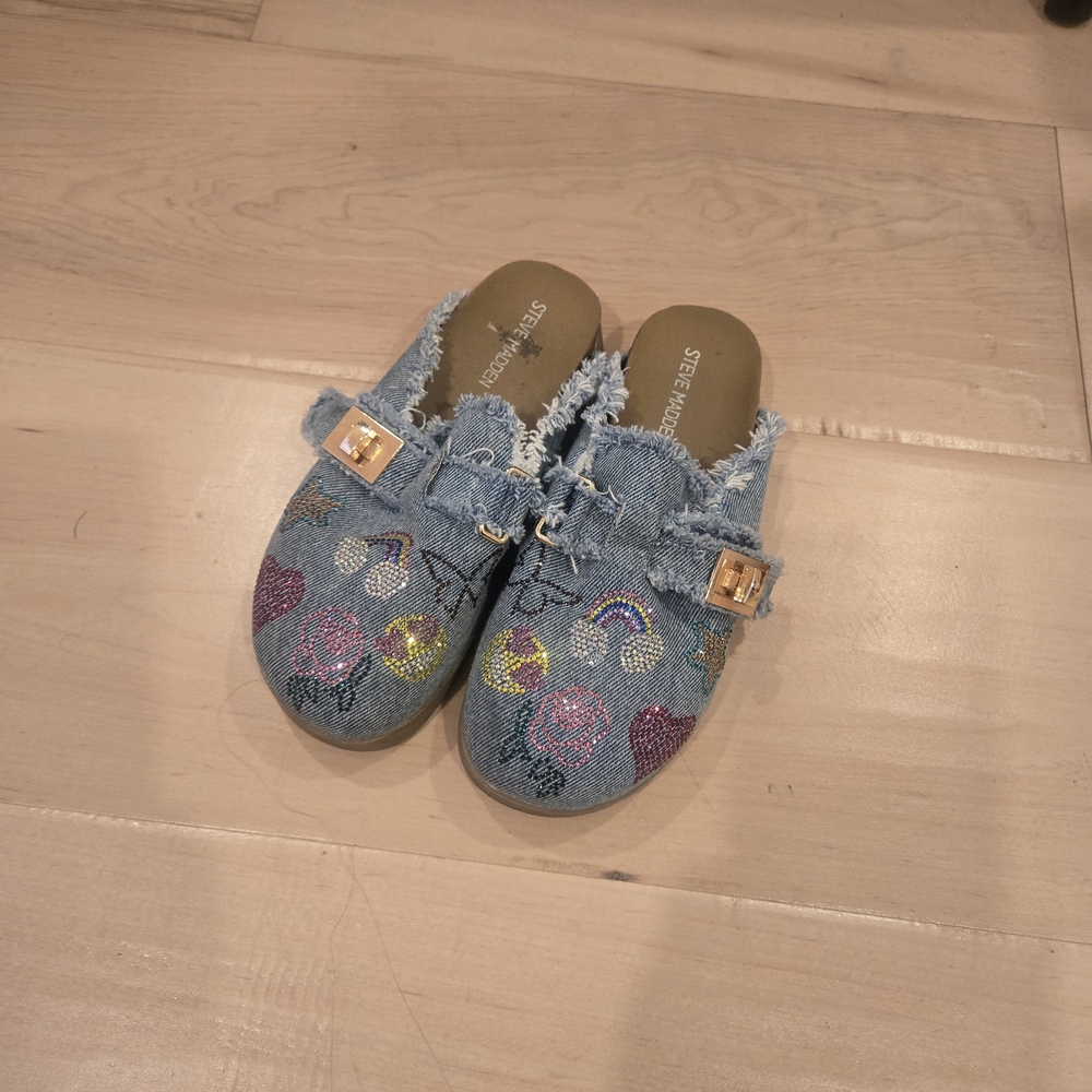 Steve Madden Girls Denim Slip-On Shoes